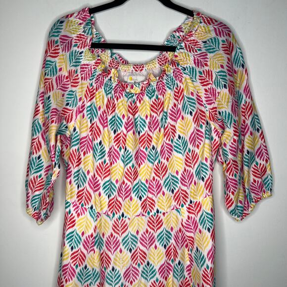 Boden Colorful Leaf Print Mini Dress - Picture 4 of 11